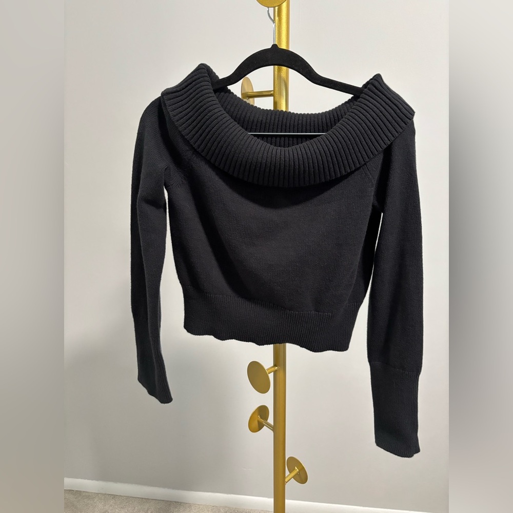 BP Black Ribbed Cowl Neck Sweater